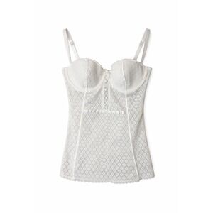 Victoria's Secret I Do White Lace Corset Bustier Bra Top Slip Lingerie Ivory 34D